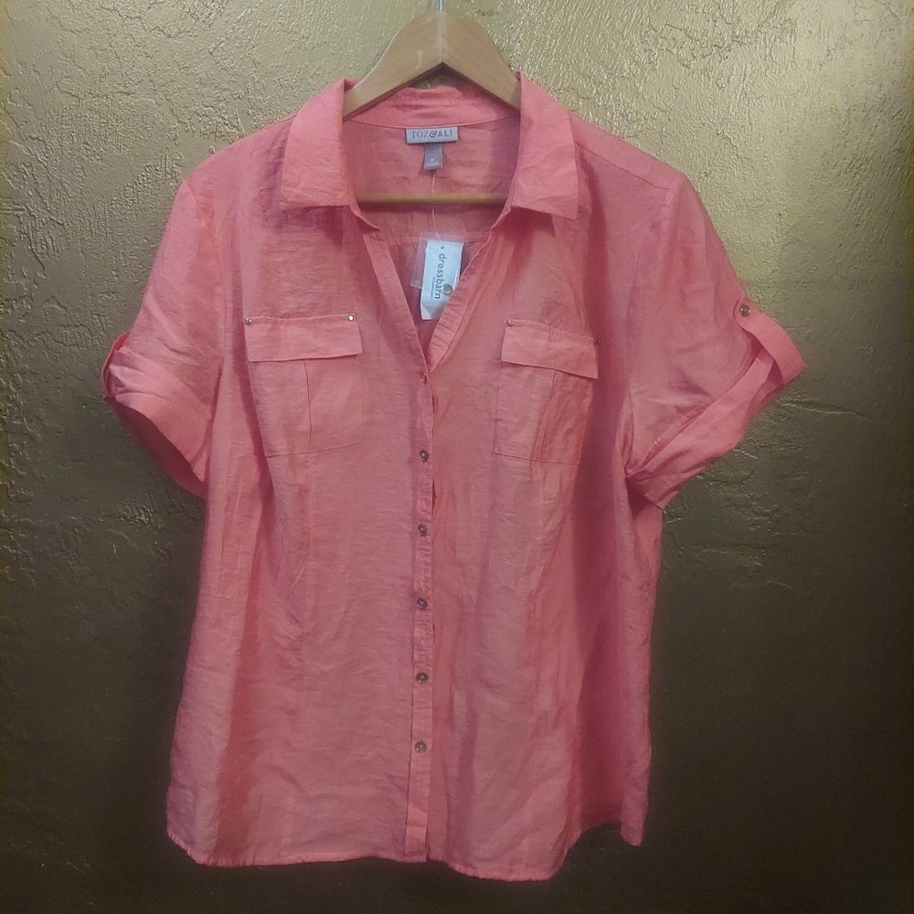 Roz and Ali Blouse - Short Sleeves, Button Up